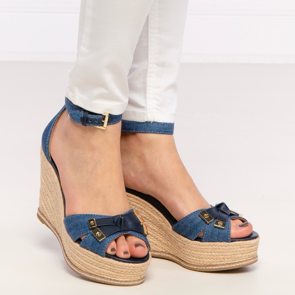 MICHAEL Michael Kors Blue Denim Wedges